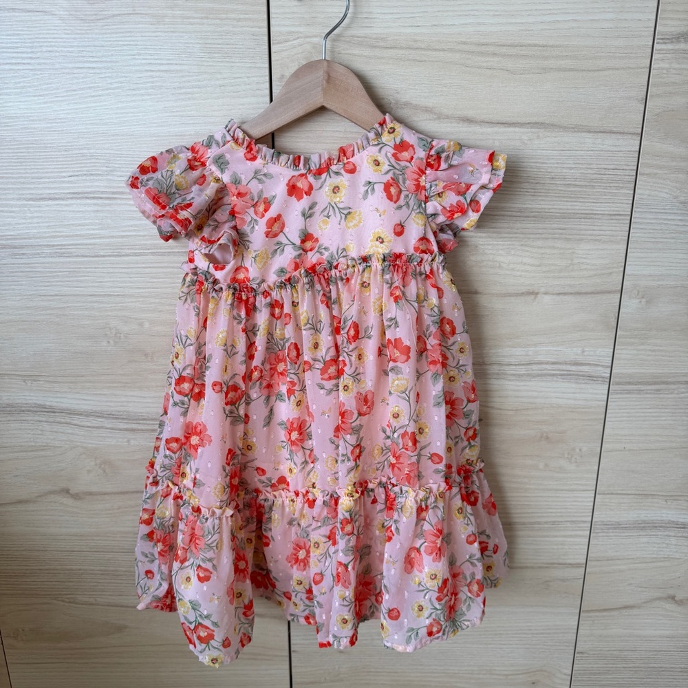 Christian Siriano Pink Floral Ruffle Dress for Kids